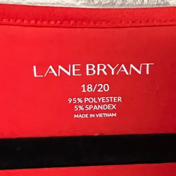 Lane Bryant Reddish Orange Draped Front Knit Capsleeve Top - Picture 3 of 3